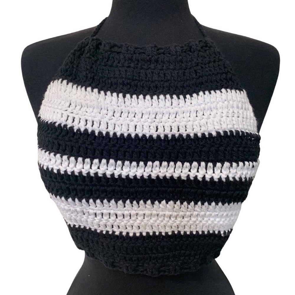 Onyx Oasis Handmade Crochet Halter Top
